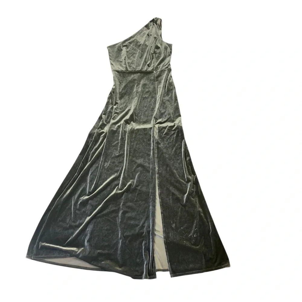 Birdy Grey Olive Green One-Shoulder Maxi Dress - Picture 2 of 13